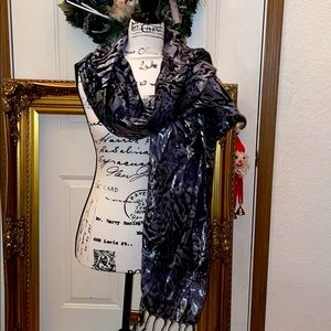 Black/Blush Metalic Shot Scarf